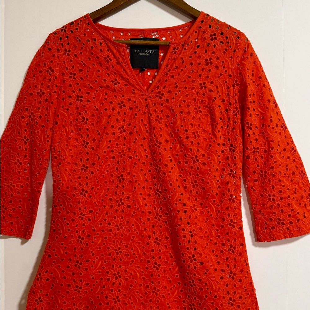 Talbots Women's Vintage Orange Lace Top with camisole